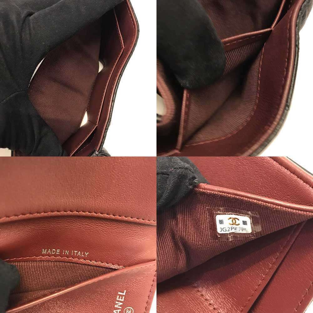 CHANEL Black Lambskin Leather Logo Wallet - Picture 5 of 5